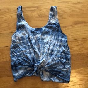 Blue tie dye crop top
